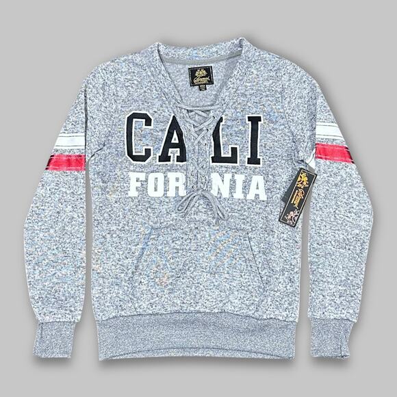Special One California Lace-Up Heathered Grey Pullover Sweatshirt – Size Small - Picture 1 of 5
